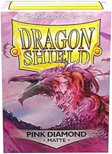 Imagen de PROTECTORES DE TARJETA - SLEEVES STANDARD MATTE 2-1/2"X3-1/2" PINK DIAMOND 100CT. DRAGON SHIELD