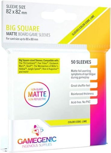 Imagen de PROTECTORES DE TARJETA - MATTE BIG SQUARE-SIZED SLEEVES 82MMX82MM 50CT. GAMEGENIC