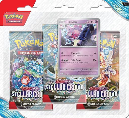 Imagen de 3-BOOSTER BLISTER SCARLET & VIOLET 7 - STELLAR CROWN POKEMON - ENGLISH