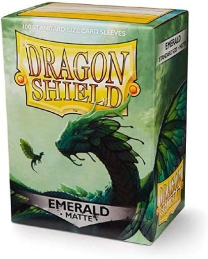 Imagen de PROTECTORES DE TARJETA - SLEEVES STANDARD MATTE 2-1/2"X3-1/2" EMERALD 100CT. DRAGON SHIELD